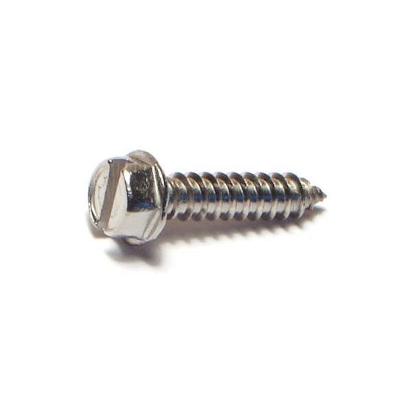 Midwest Fastener Sheet Metal Screw, #8 x 3/4 in, 18-8 Stainless Steel Flange Hex Head Slotted Drive, 40 PK 63843 - main